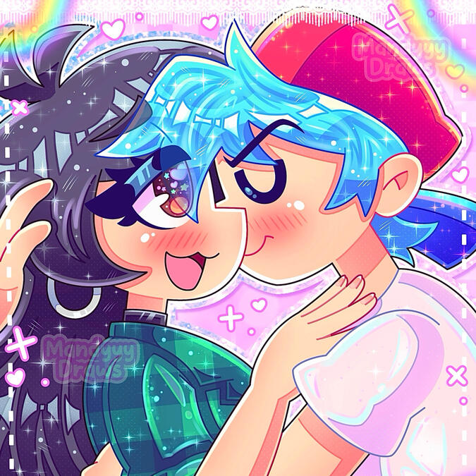 My self-insert ship: Mandy (my persona) x BF (FNF)